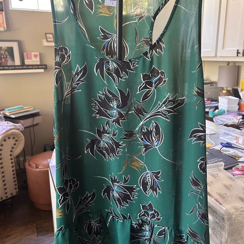 CAbi Green Floral Top